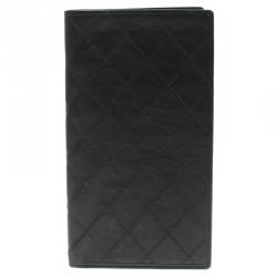 Chanel Black Quilted Leather Checkbook Cover