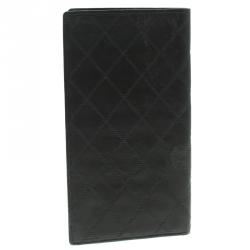 Chanel Black Quilted Leather Checkbook Cover