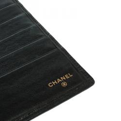 Chanel Black Quilted Leather Checkbook Cover