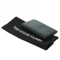 Pre Owned محفظة شانيل طويلة كاميليا جلد رصاصية داكنة