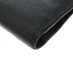 Pre Owned محفظة شانيل طويلة كاميليا جلد رصاصية داكنة