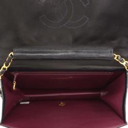 Pre Owned Chanel Black Quilted Lambskin Full Flap Bag