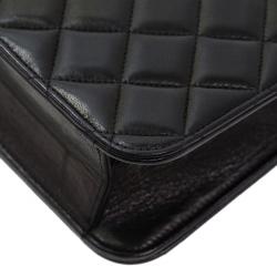 Pre Owned Chanel Black Quilted Lambskin Full Flap Bag
