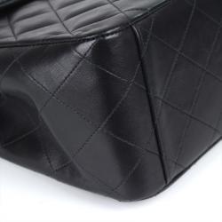 Pre Owned Chanel Black Quilted Lambskin Maxi Jumbo Vintage Classic Flap Bag