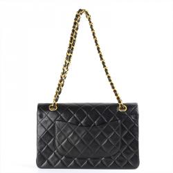 مملوكة مسبقًا Chanel Black Quilted Lambskin Medium Vintage Classic Double Flap Bag