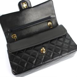 مملوكة مسبقًا Chanel Black Quilted Lambskin Medium Vintage Classic Double Flap Bag