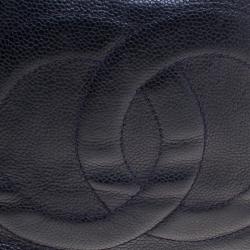 Pre Owned Chanel Black Caviar Leather Vintage CC Drawstring Bucket Bag