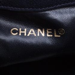 Pre Owned Chanel Black Caviar Leather Vintage CC Drawstring Bucket Bag