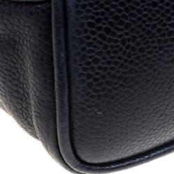 Pre Owned Chanel Black Caviar Leather Vintage CC Drawstring Bucket Bag