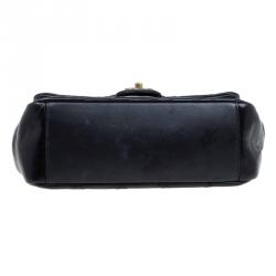 Pre Owned Chanel Black Quilted Leather Small Flap Top Handle Bag