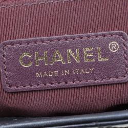 Pre Owned Chanel Black Quilted Leather Small Flap Top Handle Bag