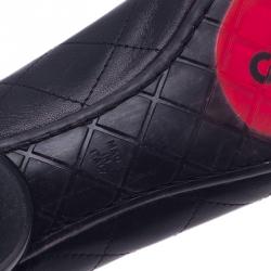 مملوكة مسبقًا Chanel Black Leather CC Cambon Ballet Flats Size 39.5