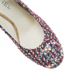 Chanel Red and Blue Slingback Sandals Size 40