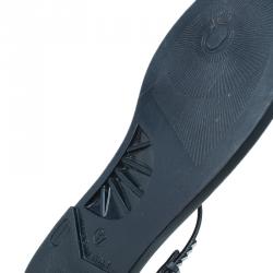 Pre Owned Chanel Black CC Pearl Jelly Sandals Size 37