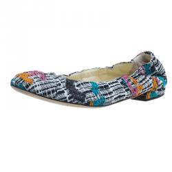 Chanel Multicolor Tweed Ballet Flats Size 38.5