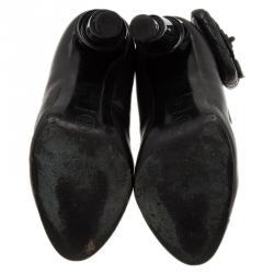 Chanel Black Leather Booties with Reissue Pouch Size 37