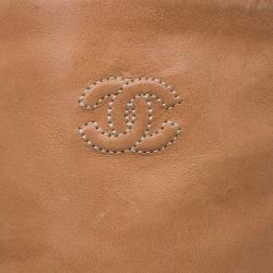 Chanel Tan Leather Mid Calf Boots Size 38.5 