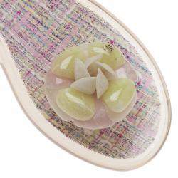 Pre Owned Chanel Pink Jelly Camellia Flower Sandals Size 40