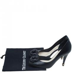 مملوكة مسبقًا حذاء كعب عالي شانيل كاميليا دورسي جلد أسود مقاس 39