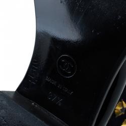 Chanel Blue and Black Moscow Metiers d'Art Leather and Shearling Boots Size 37.5