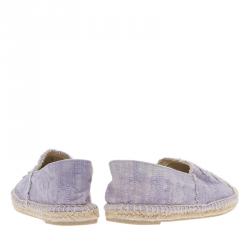 Pre Owned Chanel Purple Canvas CC Logo Espadrilles Size 35