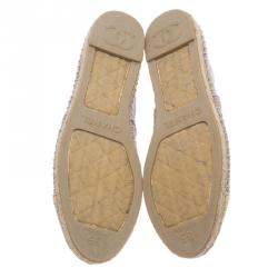 Pre Owned Chanel Purple Canvas CC Logo Espadrilles Size 35