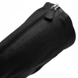 مملوكة مسبقًا بوت للركبة شانيل جلد أسود مقدمة منفصلة CC سلسلة مزينة مقاس 38.5 