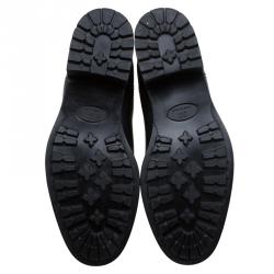 Pre Owned Chanel Black Leather Chelsea Ankle Boots Size 40