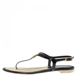 CHANEL Yellow And Black Python With Silver Chain CC Thong Sandals Size –  JDEX Styles