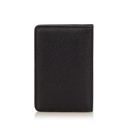 مملوكة مسبقًا محفظة بطاقات شانيل CC جلد سوداء