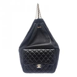 Black Leather Large Seoul Backpack Chanel TLC
