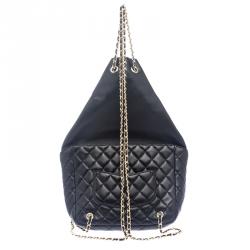 Pre Owned Chanel Black Quilted Leather Large Seoul Backpack