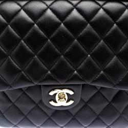Pre Owned Chanel Black Quilted Leather Large Seoul Backpack