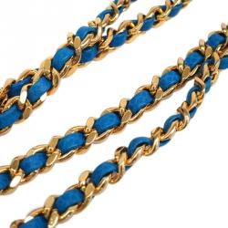 Pre Owned بوك كروس شانيل جلد كافيار أزرق