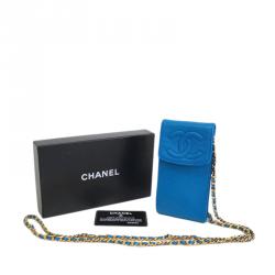 Pre Owned بوك كروس شانيل جلد كافيار أزرق