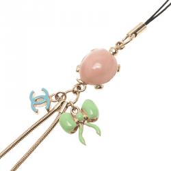 Pre Owned Chanel Two Tone Bow and CC Logo Bag Charm