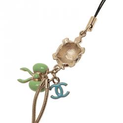 Pre Owned Chanel Two Tone Bow and CC Logo Bag Charm