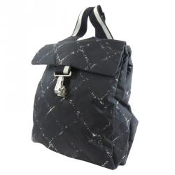 Pre Owned Chanel Black Nylon Old Travel Line Backpack