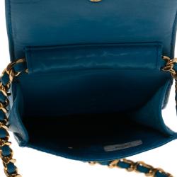 Pre Owned Chanel Blue CC Leather Crossbody Phone Pouch