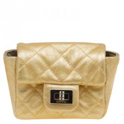 Chanel Gold Quilted Leather Reissue 2.55 Limited Edition Ankle Bag