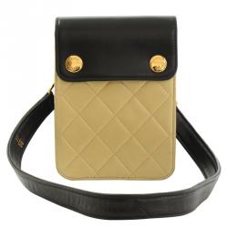 Chanel Bi Color Quilted Lambskin Mini Pouch Bag