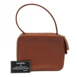 Pre Owned Chanel Brown Calfskin Vanity Bag