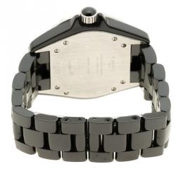 Chanel Black Ceramic J12 Diamonds Women's Wristwatch 39 mm