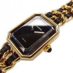 Chanel Black Gold-Plated Steel Première Women's Wristwatch 20MM
