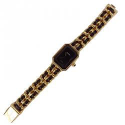 Chanel Black Gold-Plated Steel Première Women's Wristwatch 20MM
