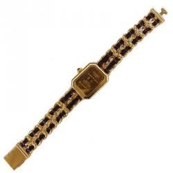 Chanel Black Gold-Plated Steel Première Women's Wristwatch 20MM