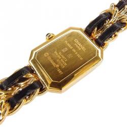 Chanel Black Gold-Plated Steel Première Women's Wristwatch 20MM