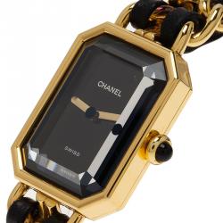 Pre Owned Chanel Black Gold-Plated Steel Première Women's Wristwatch 20MM