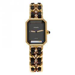 Pre Owned Chanel Black Gold-Plated Steel Première Women's Wristwatch 20MM