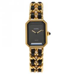 Pre Owned Chanel Black Gold-Plated Steel Première Women's Wristwatch 20MM